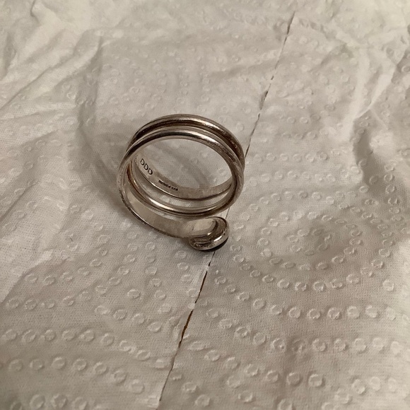 Dominique Dinouart DDD 925 Silver Black Ónix Inlay Cuff Bangle + Ring 8.5 Set - Picture 10 of 15